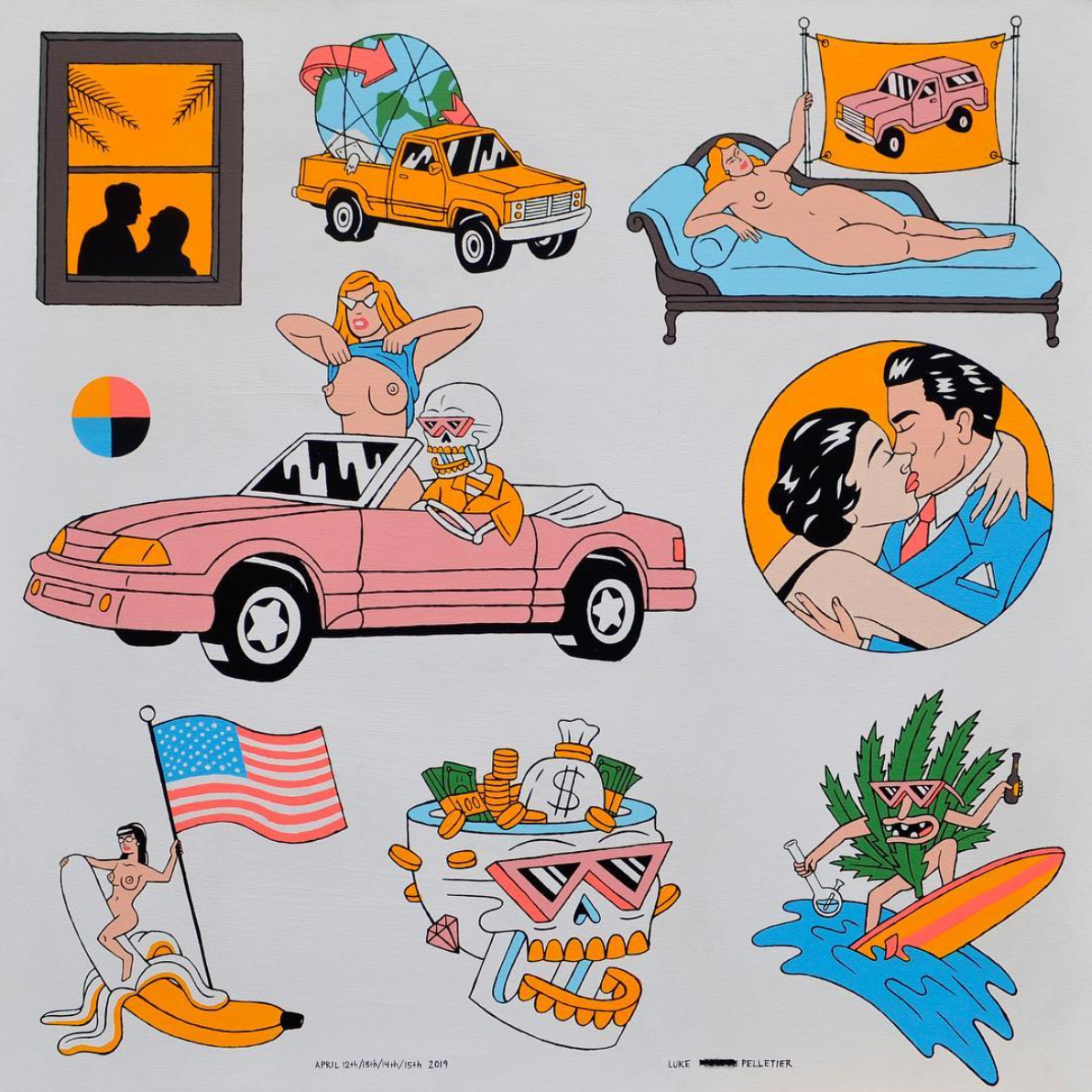 Luke Pelletier’s vibrant Americana inspired artwork is right up our alley and most likely yours too.