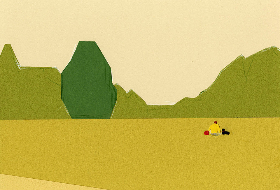 Enjoying Taku Bannai's minimal, soothing collaged illustrations