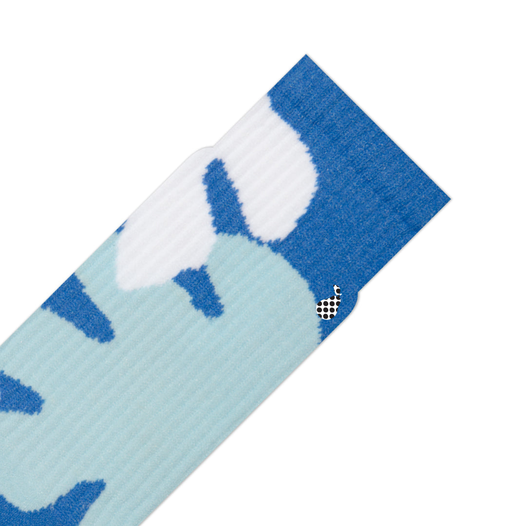 bright colourful blue athletic socks